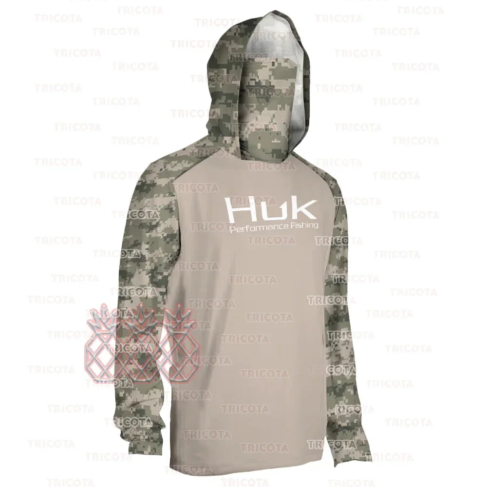 HUK Men Long Sleeve Hoodie Camouflage