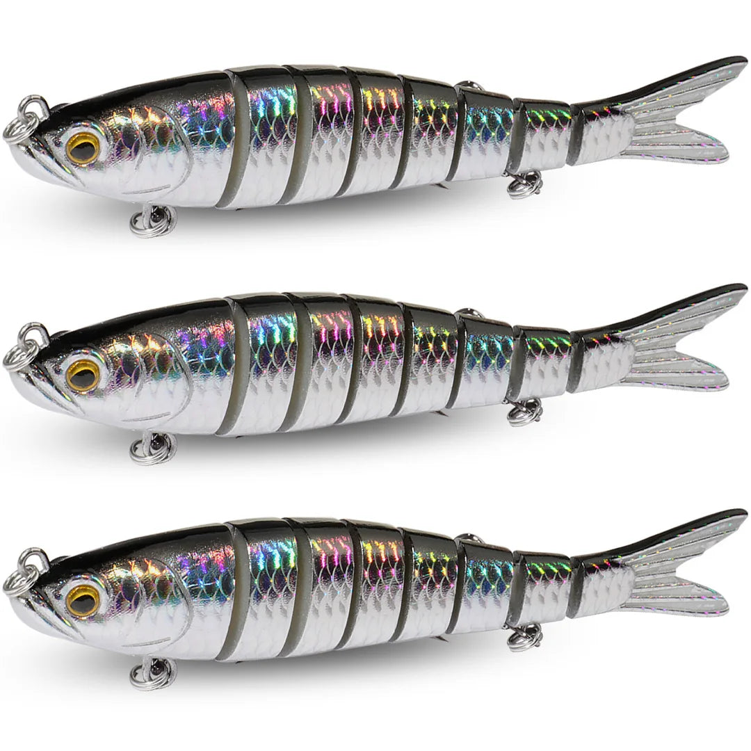 3-Pack Multi-Jointed Swimbaits | 11g / 16g / 27g | Sinking Hard Bait | Bionic Swimming Action | Bass