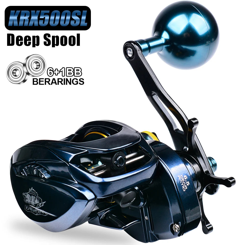 PROBEROS Baitcasting Reel 6.5:1 Gear Ratio 6+1BB 20kg/44lb Drag
