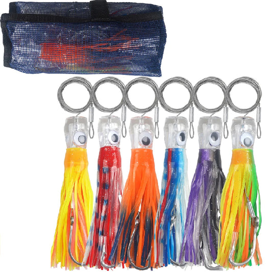 6pcs Big Game Trolling Skirts 6/9inch