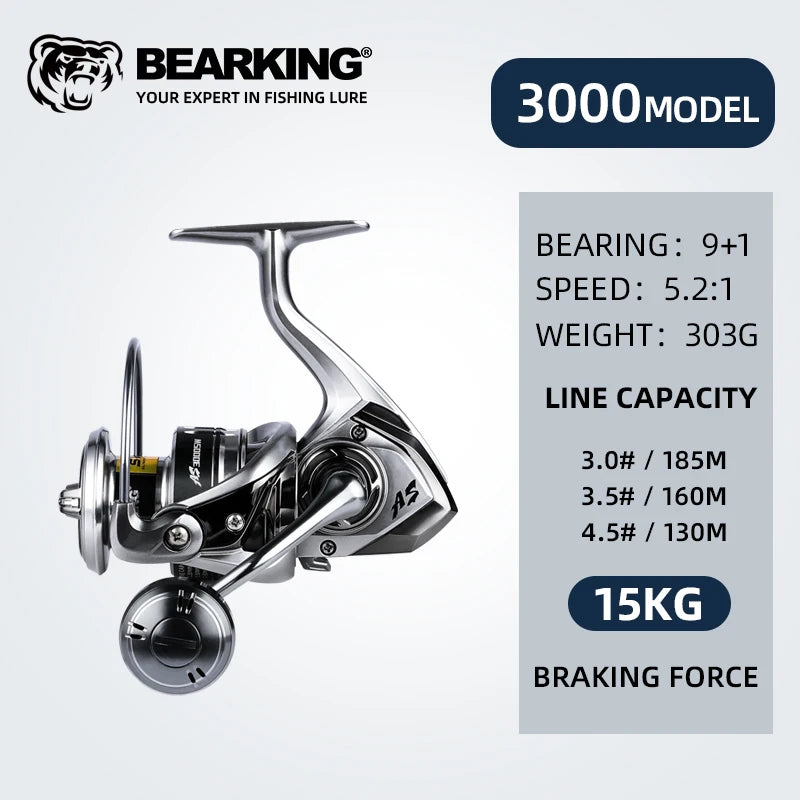 BEARKING Assassin Saltwater  Spinning  Reel 1000-6000 9+1BB 5.2:1 Max Drag 10-20KG