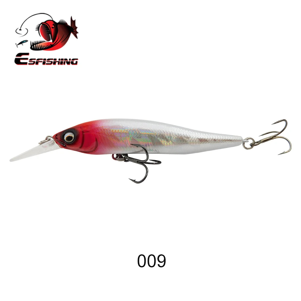ESFISHING 75 mm Hard Minnow Lure – 7.1 g Slow-Floating Crankbait (28 Colours, 0–2.4 m Depth)