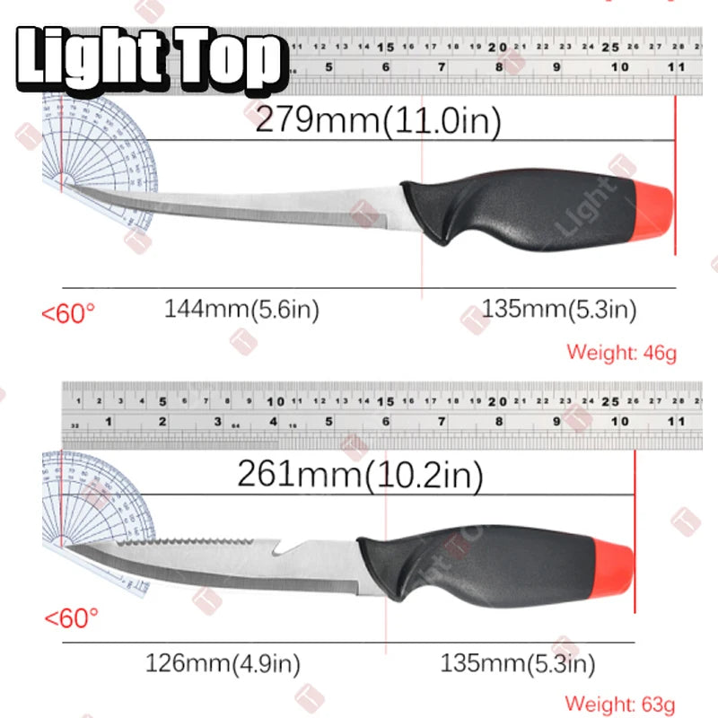 WXCOO Stainless Steel Fish Fillet Knife with Sheath | Multipurpose Cutting Knife