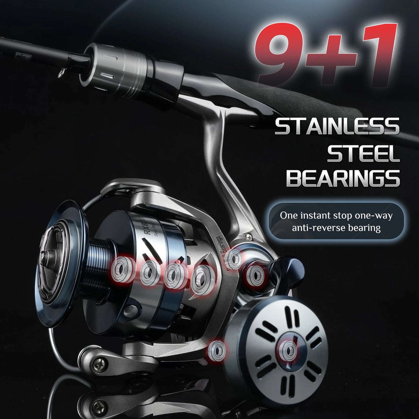 Rooblinos RX Spinning Reel | Ultralight Metal Body | 5.1:1 Gear Ratio | Sizes 4000–8000 | Freshwater & Saltwater