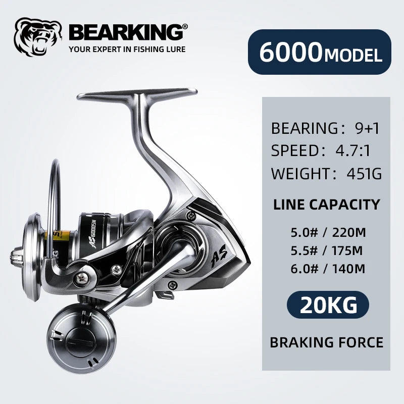 BEARKING Assassin Saltwater  Spinning  Reel 1000-6000 9+1BB 5.2:1 Max Drag 10-20KG