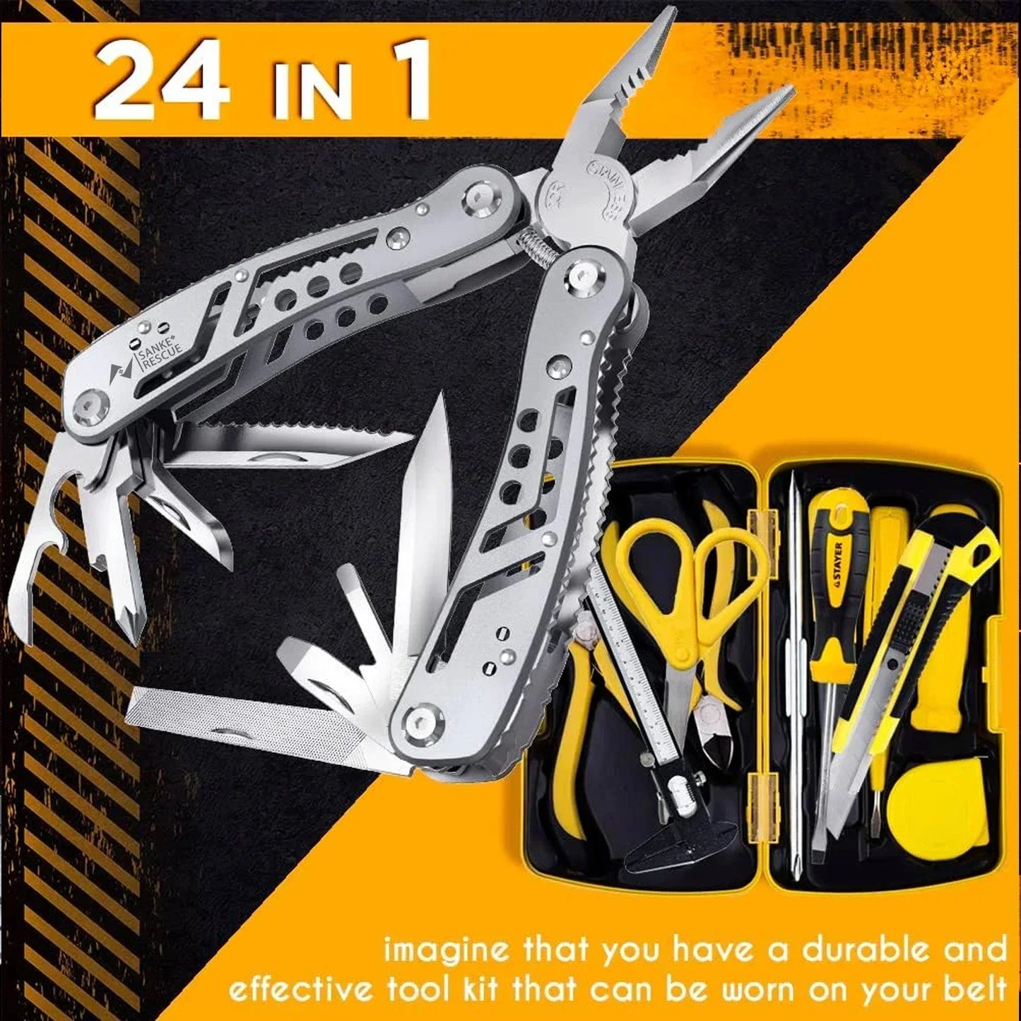 24-in-1 Multitool Pliers | Survival, Camping & Fishing Multi-Tool