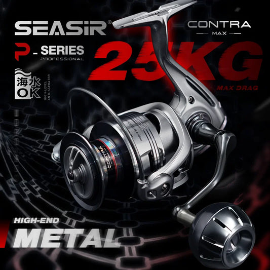Seasir Contra Max Spinning Reel | Full-Metal Body | 25KG Max Drag | 9+1 Bearings | Saltwater Power Reel