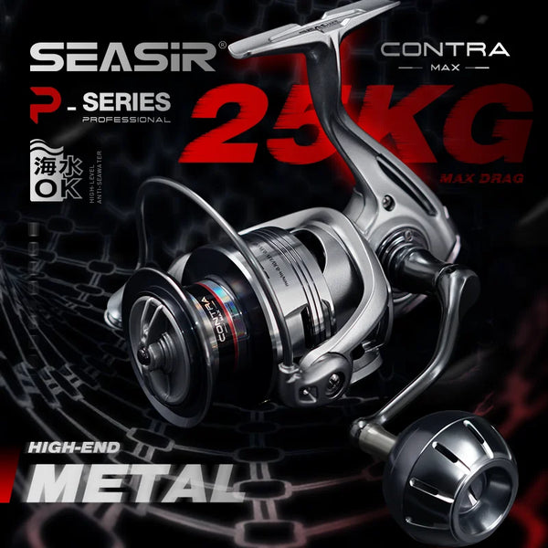 Seasir Contra Max Spinning Reel | Full-Metal Body | 25KG Max Drag | 9+1 Bearings | Saltwater Power Reel