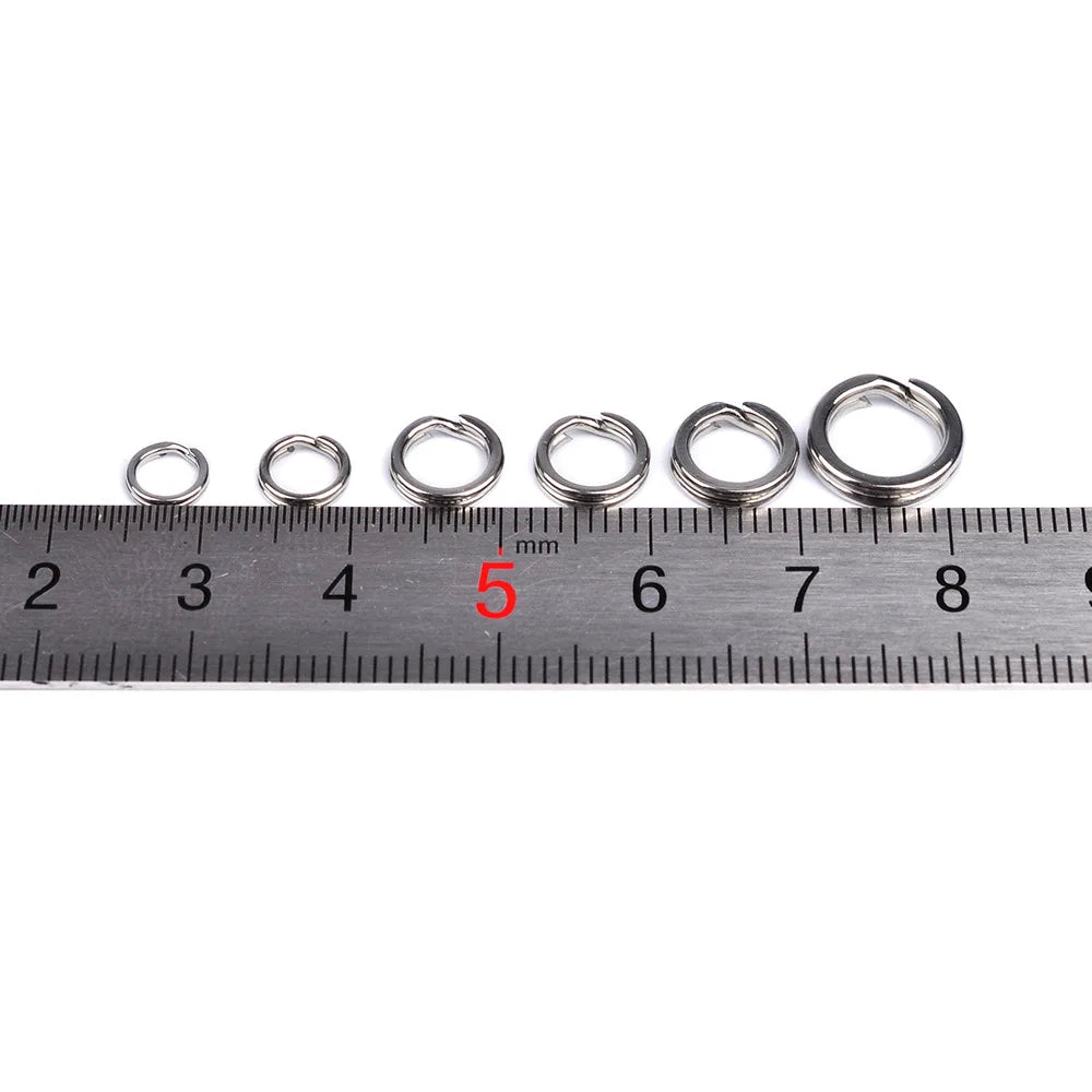 PROBEROS 30pcs Stainless Steel Fishing Split Rings Set
