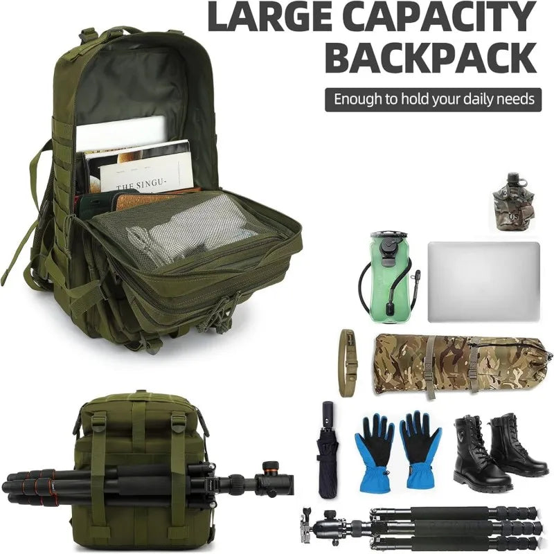 50L Tactical Backpack, Multiple Colours