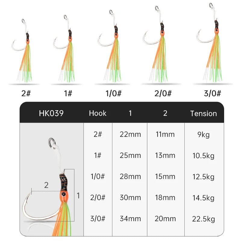TEASER HK039 Premium Assist Hooks for Slow Sinking Jig
