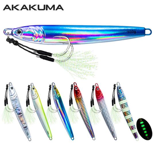 Akakuma Fast Jigging Lure Set – 7 pcs Metal Jigs (40–100 g, Saltwater Ready)