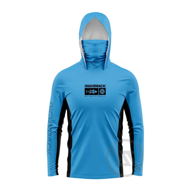 Fishing Hoodie with Built-In Mask – UPF 50+ Sun Protection, Quick-Dry & Breathable Fabric