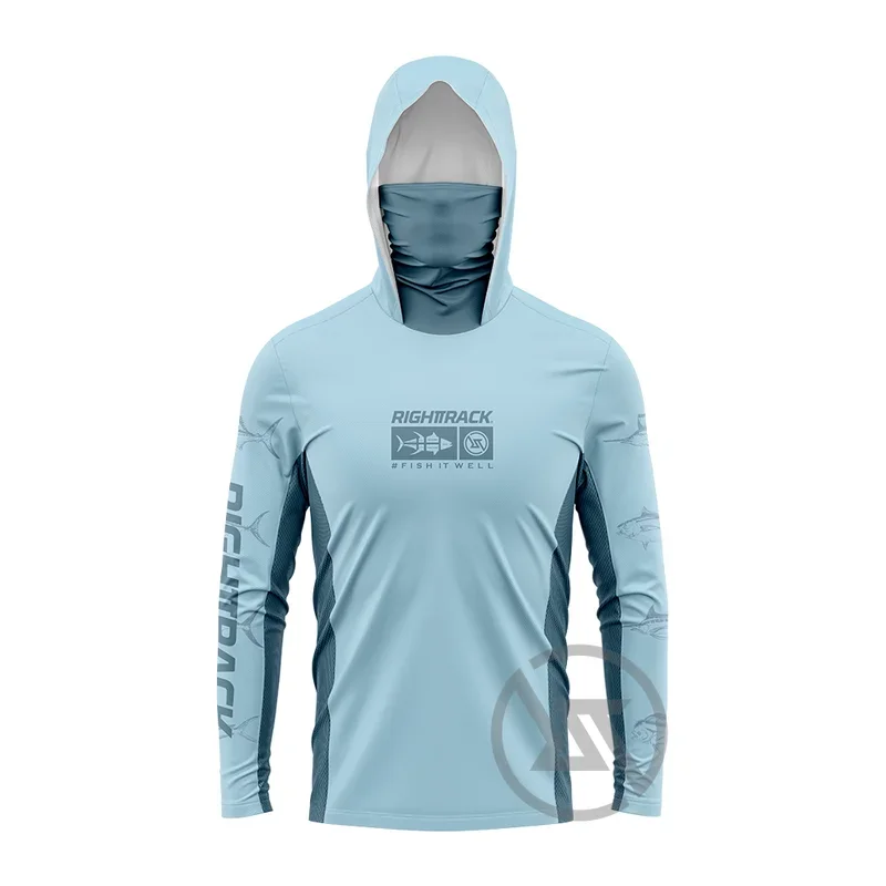 Fishing Hoodie with Built-In Mask – UPF 50+ Sun Protection, Quick-Dry & Breathable Fabric