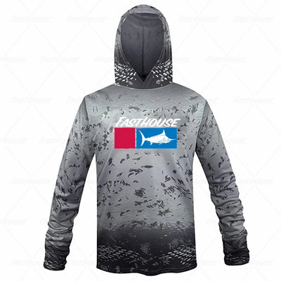 FastHouse Fishing Shirt with Hood – UPF 50+ Long Sleeve Sun Protection (Quick-Dry & Breathable)