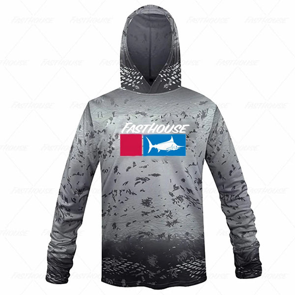 FastHouse Fishing Shirt with Hood – UPF 50+ Long Sleeve Sun Protection (Quick-Dry & Breathable)