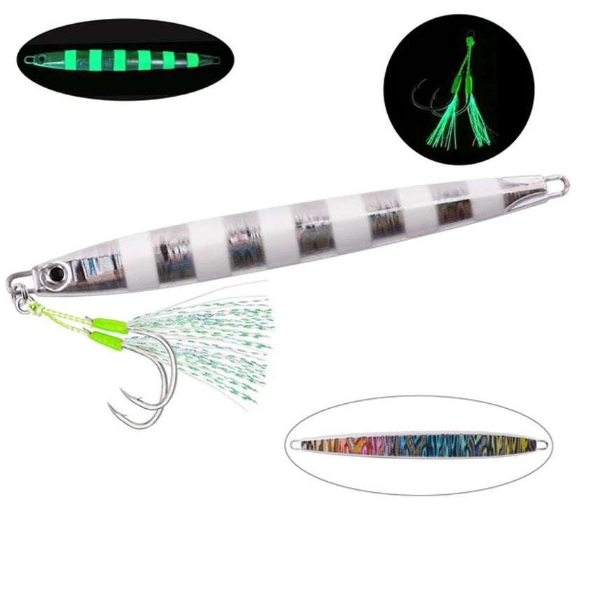 Slim Jig Set – 8 pcs 80 g Metal Jigs (Optional Hooks, Saltwater Ready)