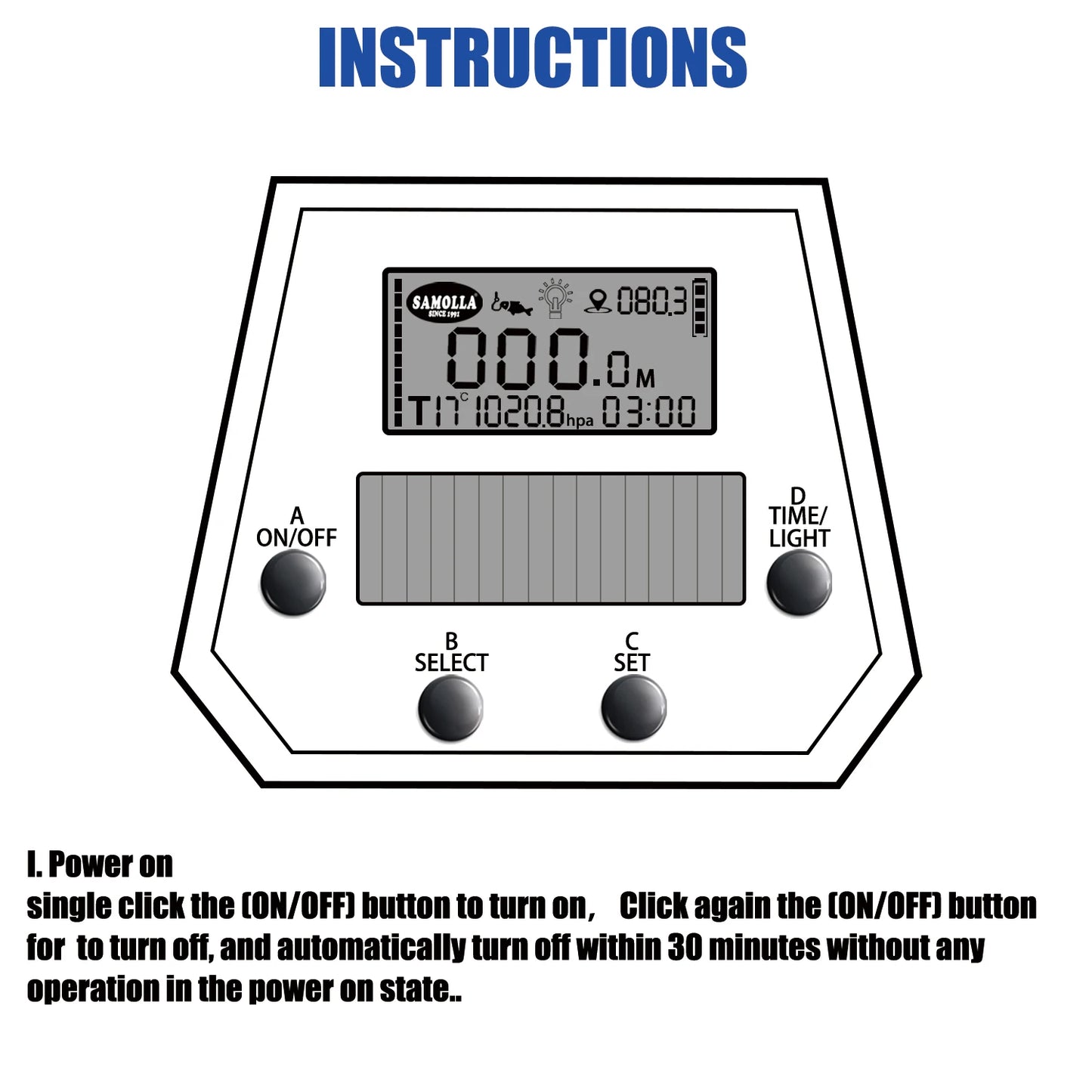 SAMOLLA Large Electronic Baitcasting Reel | Solar + USB Charging | Digital Display | Temp & Air Pressure Monitor