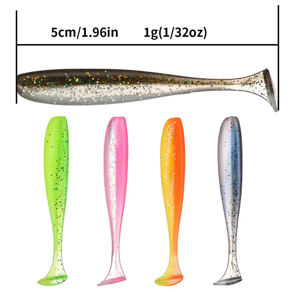 Soft Plastic Paddle-Tail  30pcs/ 5cm/ 1g