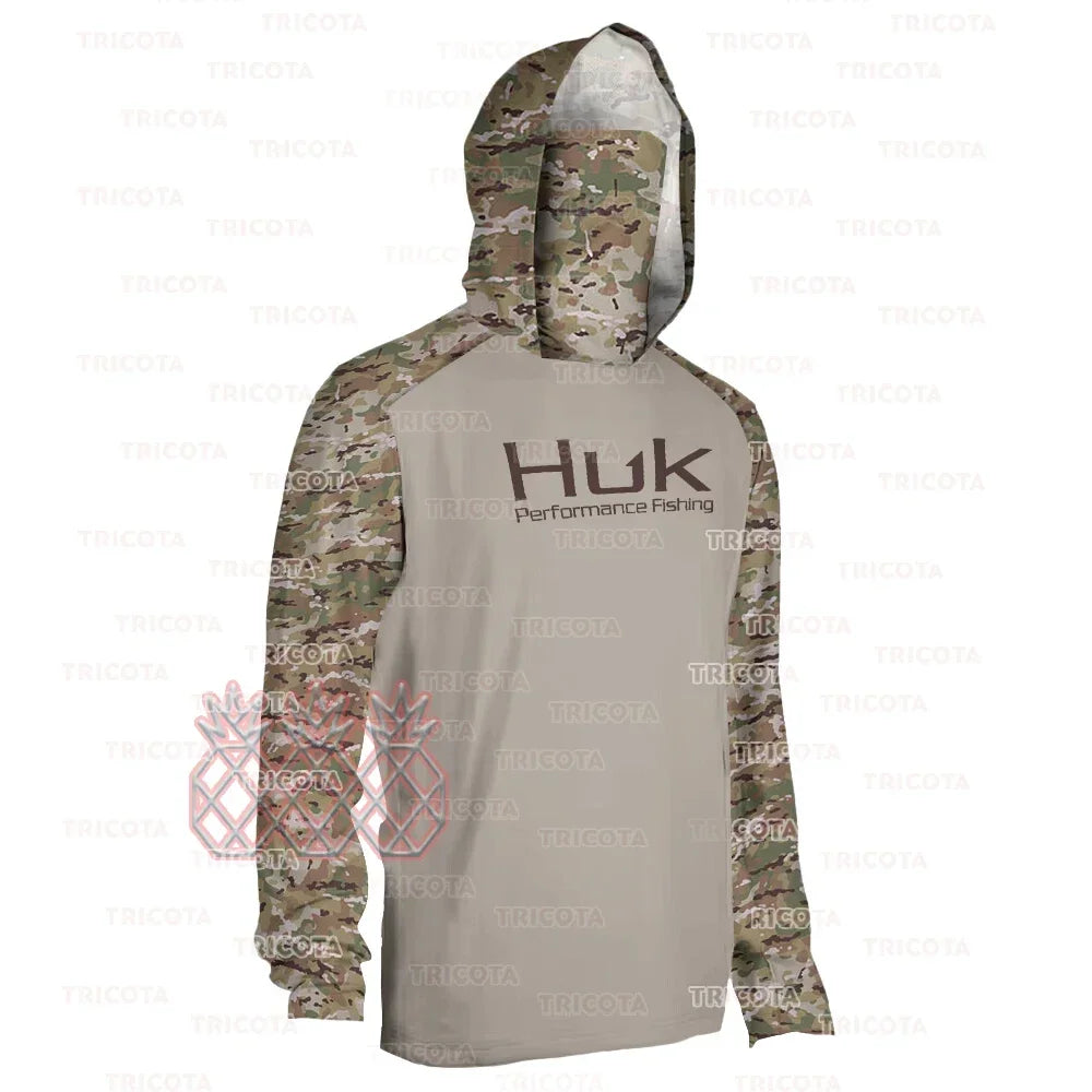 HUK Men Long Sleeve Hoodie Camouflage