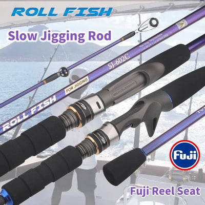 ROLLFISH Carbon Slow Jigging Rod | Fuji Reel Seat | Ergonomic Handle | Saltwater & Deep-Sea Ready