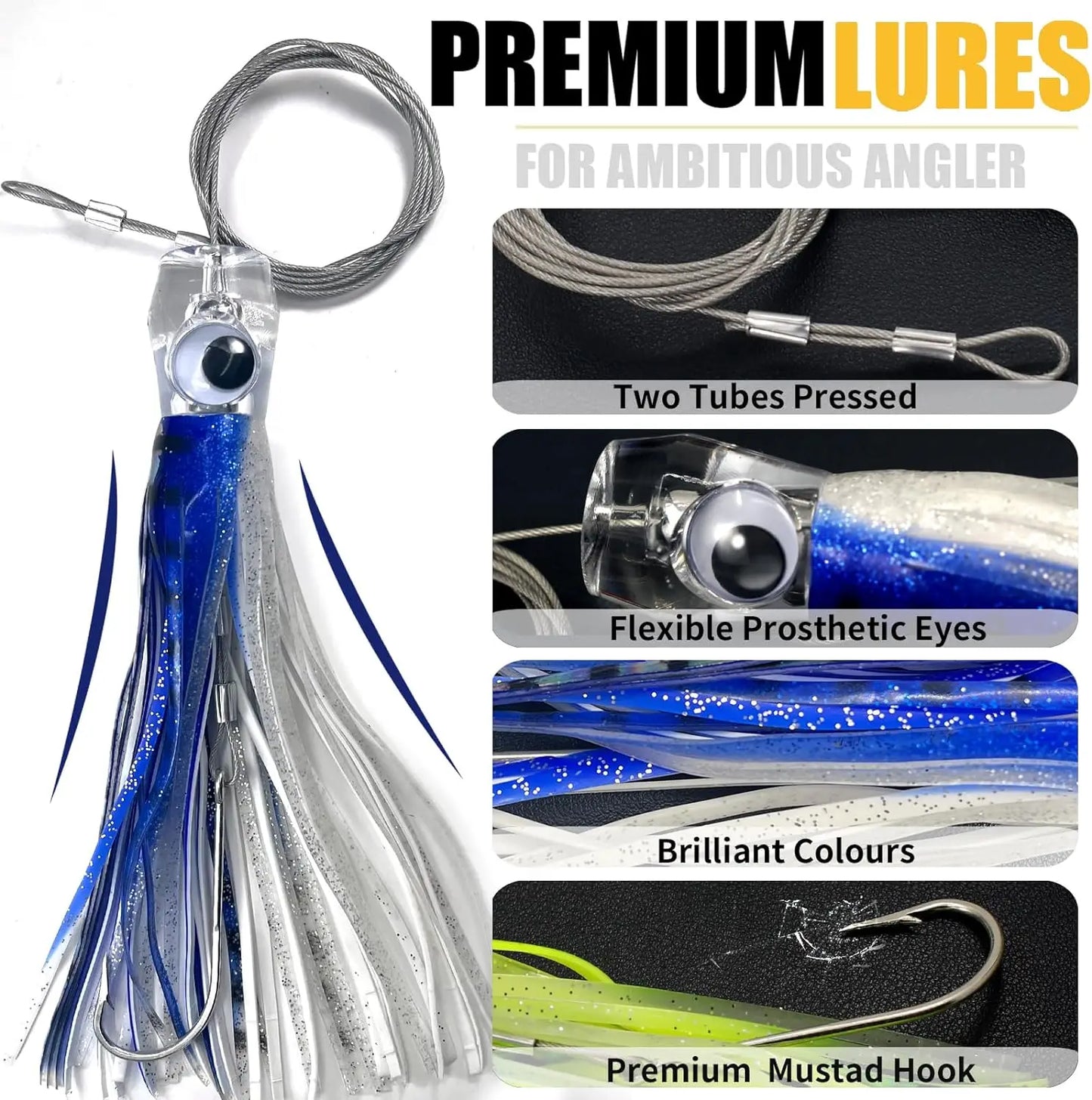 YOTO Trolling Skirt 6.5inch Steel Leader