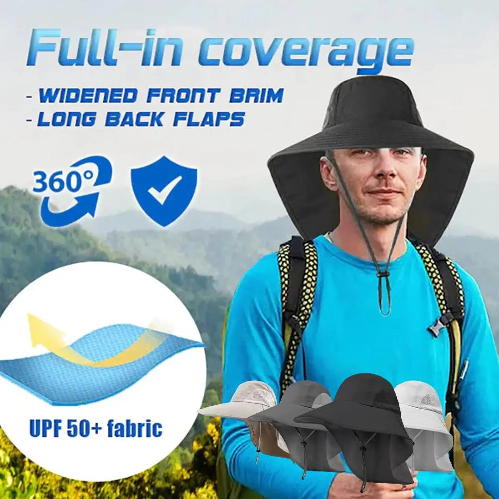 Outdoor Fisherman Hat Wide Brim With Neck Cover