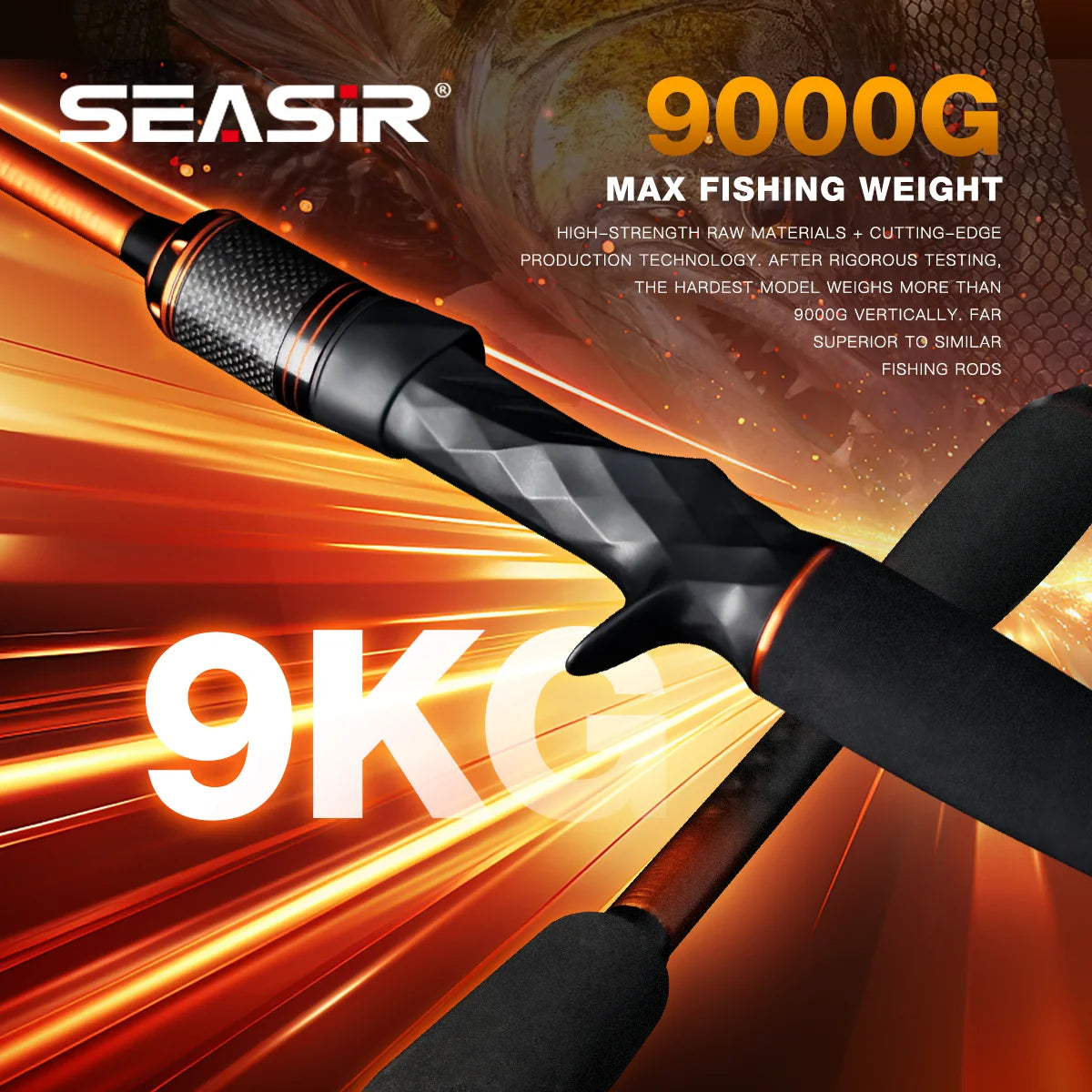 SEASIR Cast X Fishing Rod | Carbon Fibre | 1.83m–2.1m | 7–25g | 9kg Drag | Spinning & Baitcasting Rod