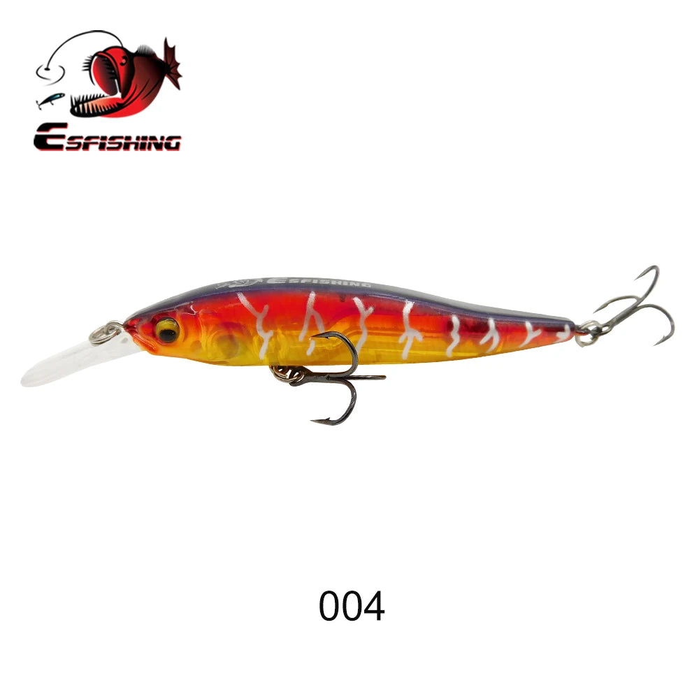 ESFISHING 75 mm Hard Minnow Lure – 7.1 g Slow-Floating Crankbait (28 Colours, 0–2.4 m Depth)