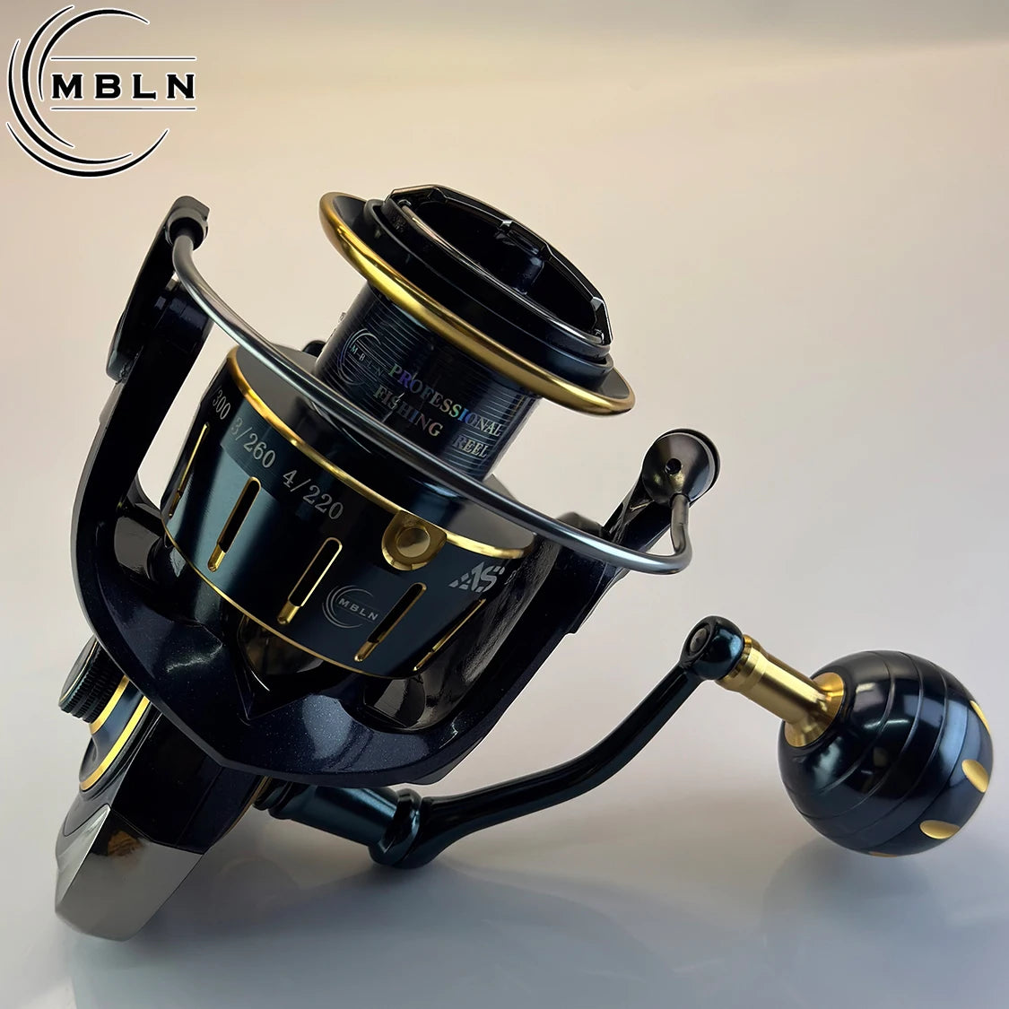 MBLN Spinning Reel | 5.1:1 Gear Ratio | 5+1 Bearings | Aluminum Spool | Metal Handle & Stainless Shaft