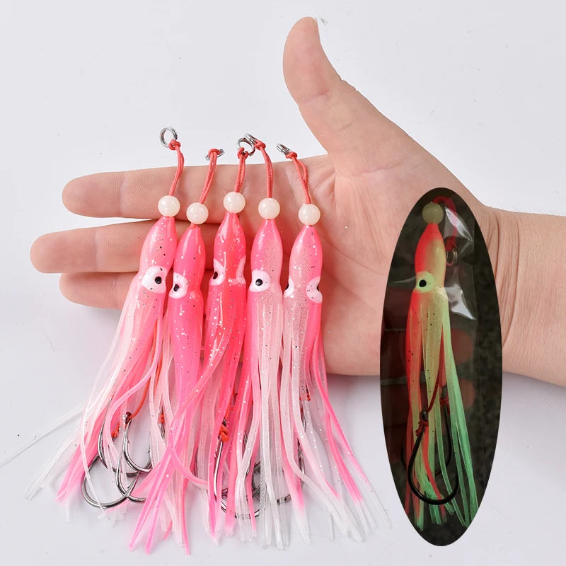 6pcs/pack Squid Imitation Assist Hooks