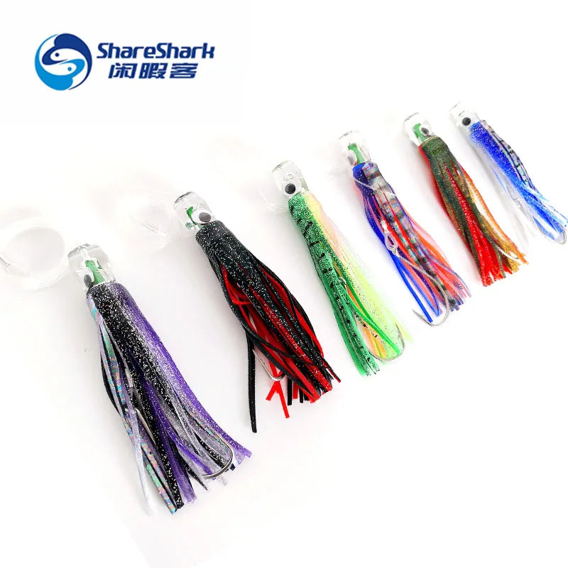 6PCS/bag Trolling Skirts 16cm 80 LBS Line