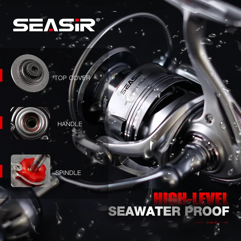 Seasir Contra Max Spinning Reel | Full-Metal Body | 25KG Max Drag | 9+1 Bearings | Saltwater Power Reel
