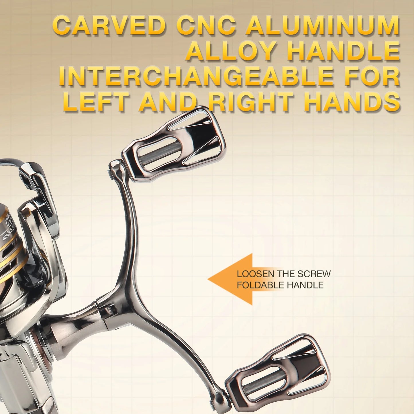 HAUT TON CD Spinning Reel | 5.2:1 Gear Ratio | 13.2LB Drag | Metal Spool | CNC Foldable Double Handle