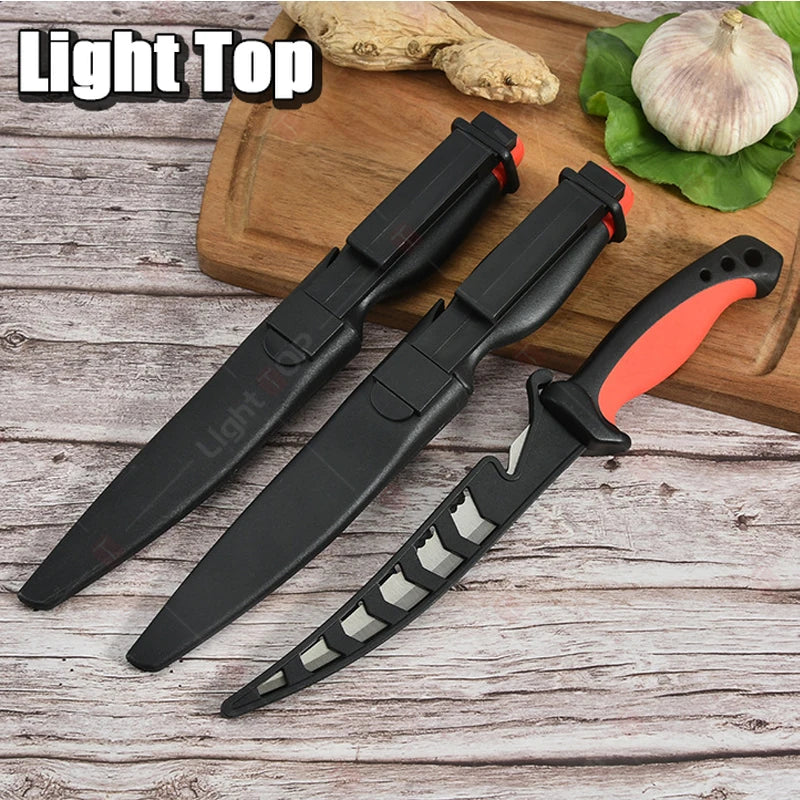 WXCOO Stainless Steel Fish Fillet Knife with Sheath | Multipurpose Cutting Knife