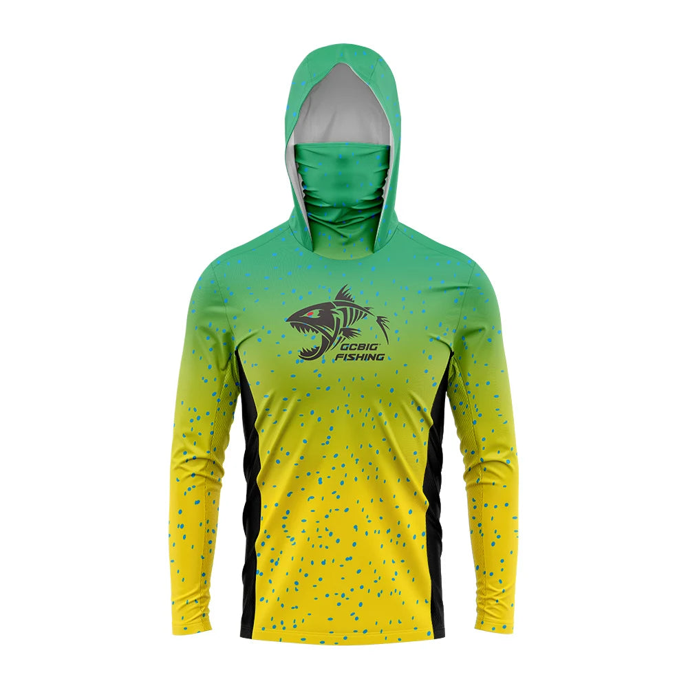 Fishing Hoodie with Built-In Mask – UPF 50+ Sun Protection, Quick-Dry & Breathable Fabric