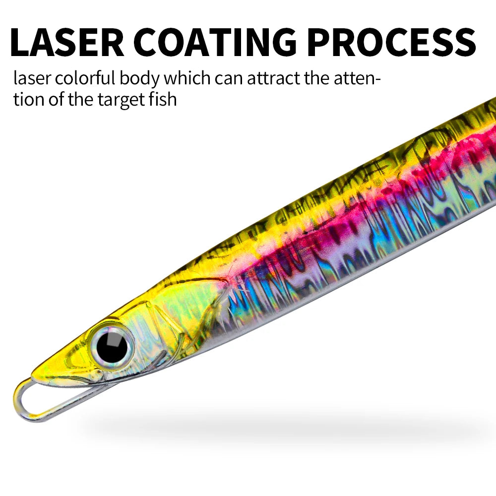 PROBEROS Slim Jig Set – 5 pcs Metal Jigs (60–180 g, Fast-Sinking Speed Design, No Hooks)