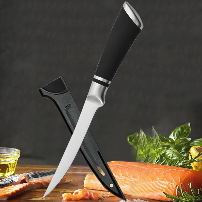 Stainless Steel Fillet & Boning Knife | Non-Slip Handle | Professional Fish & Meat Knife
