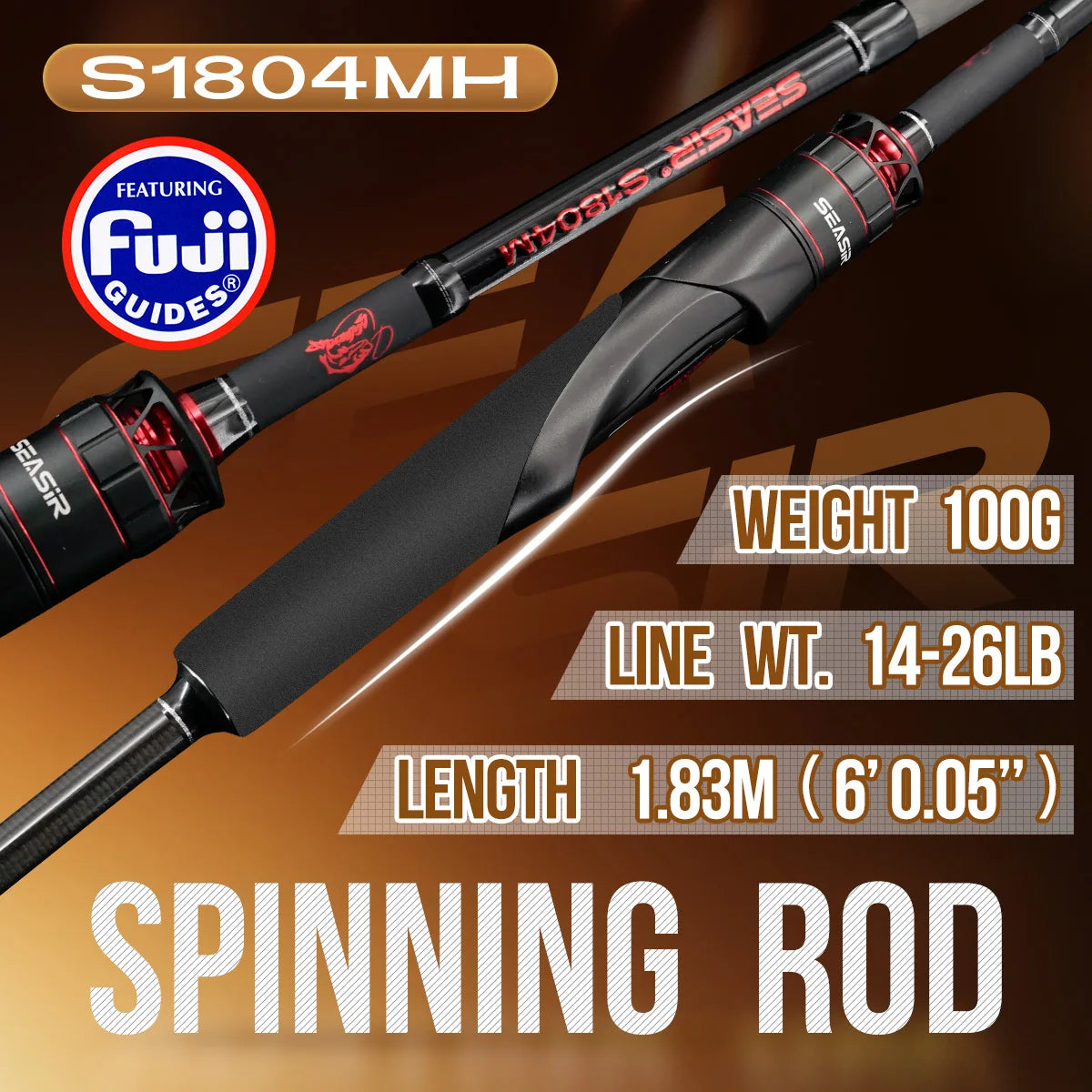 Seasir Salminus XF Travel Rod | 1.83m | 4-Piece | Fuji O Guides | 7–9KG Drag | Spinning & Casting Models