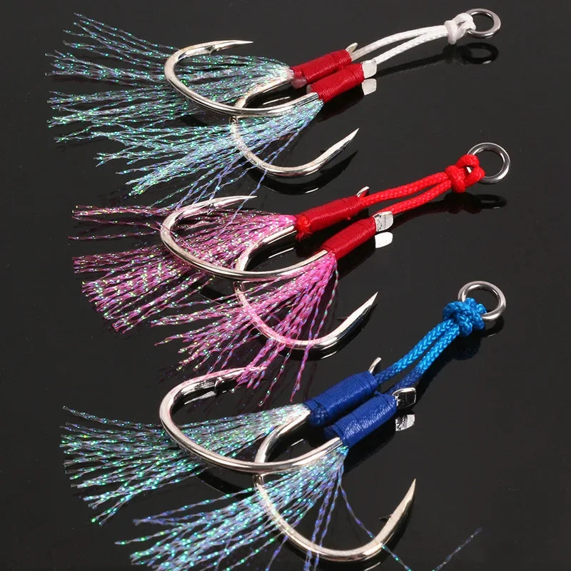 6Pcs Twin Assist Hook Slow Jigging