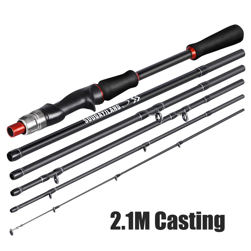 Sougayilang Carbon Lure Rod | 1.8m / 2.1m | Spinning & Casting | 10–30g | Travel-Friendly Fishing Pole