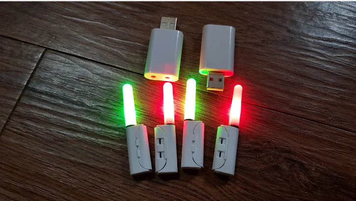 2pcs Rechargeable LED Rod Tip Lights for night fishing