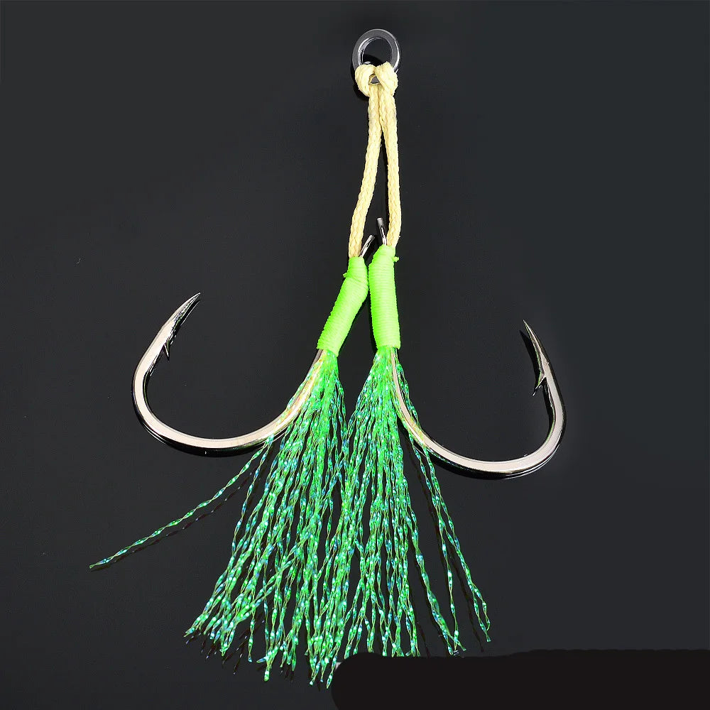 2Pairs/bag Double Barbed Premium Assist Hooks