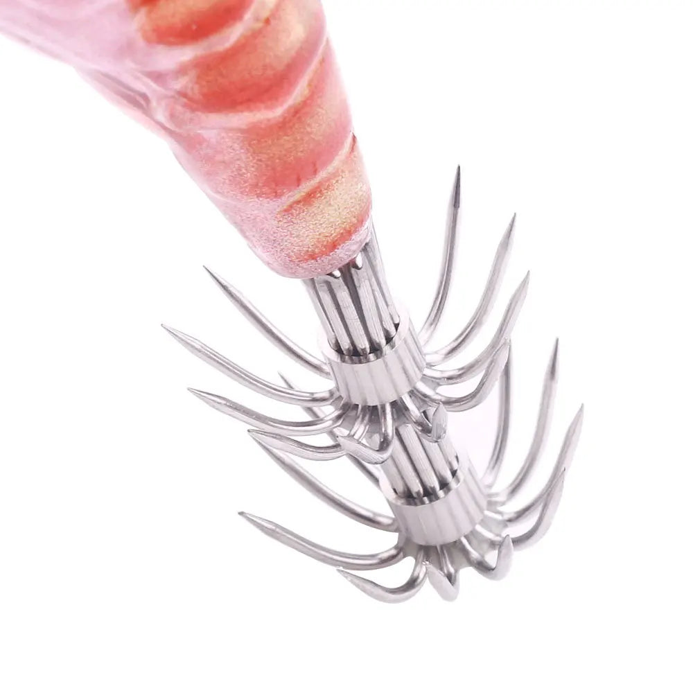 Luminous Shrimp Squid Lures (4-Pack) | Slow-Sinking Jigging Baits | Octopus & Cuttlefish Fishing