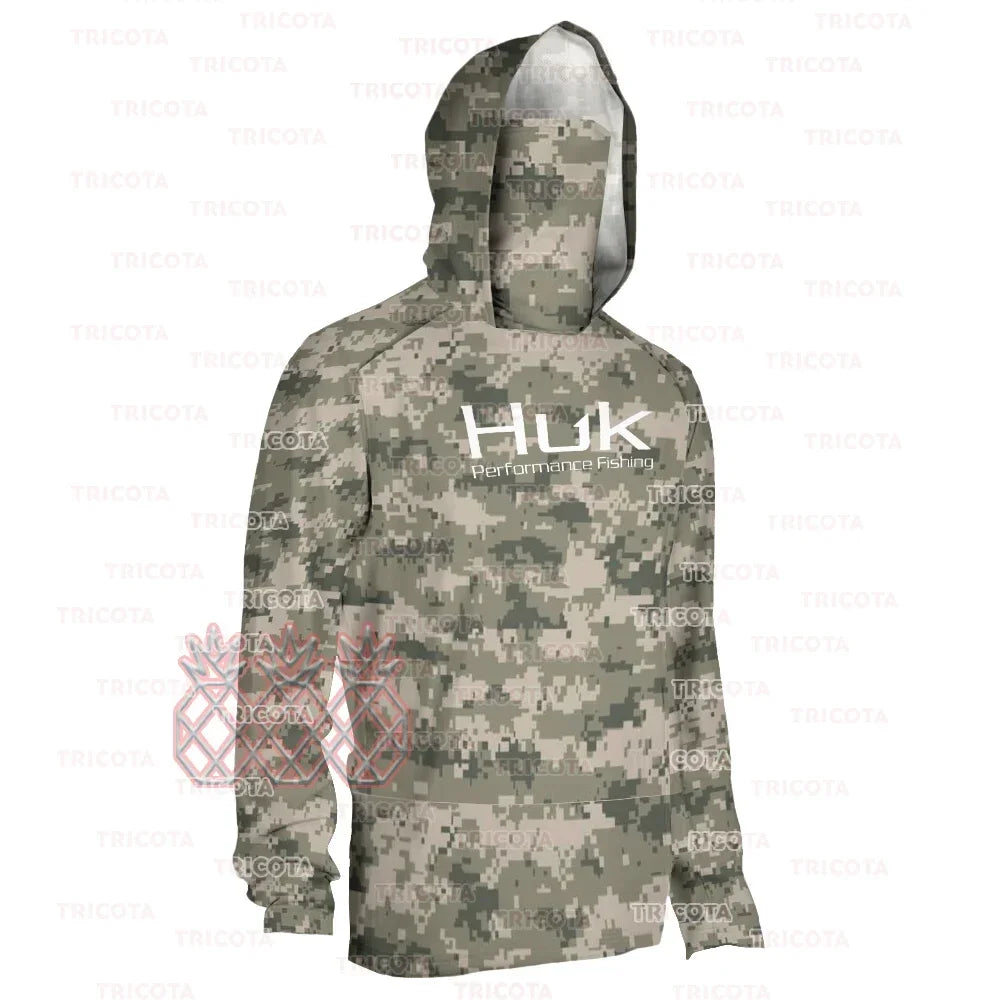 HUK Men Long Sleeve Hoodie Camouflage