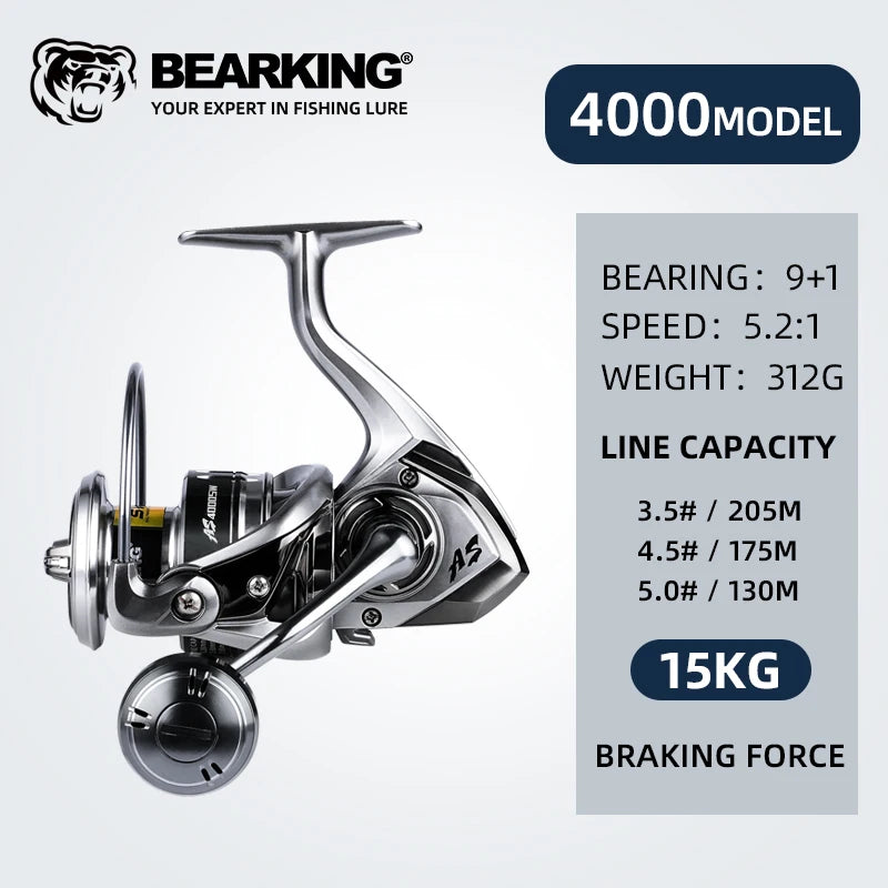 BEARKING Assassin Saltwater  Spinning  Reel 1000-6000 9+1BB 5.2:1 Max Drag 10-20KG