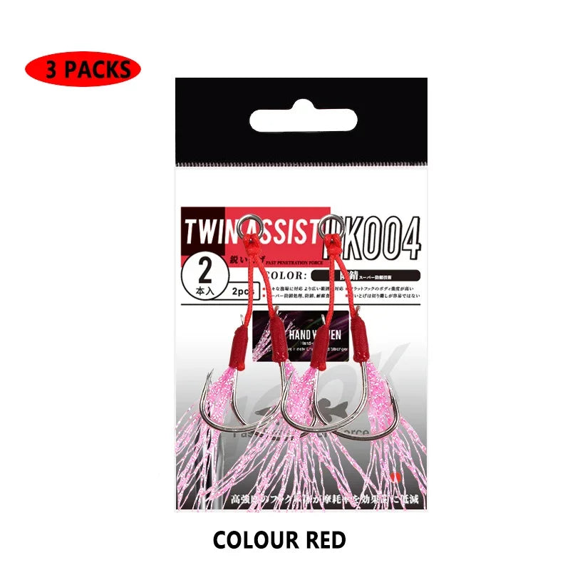 6Pcs Twin Assist Hook Slow Jigging