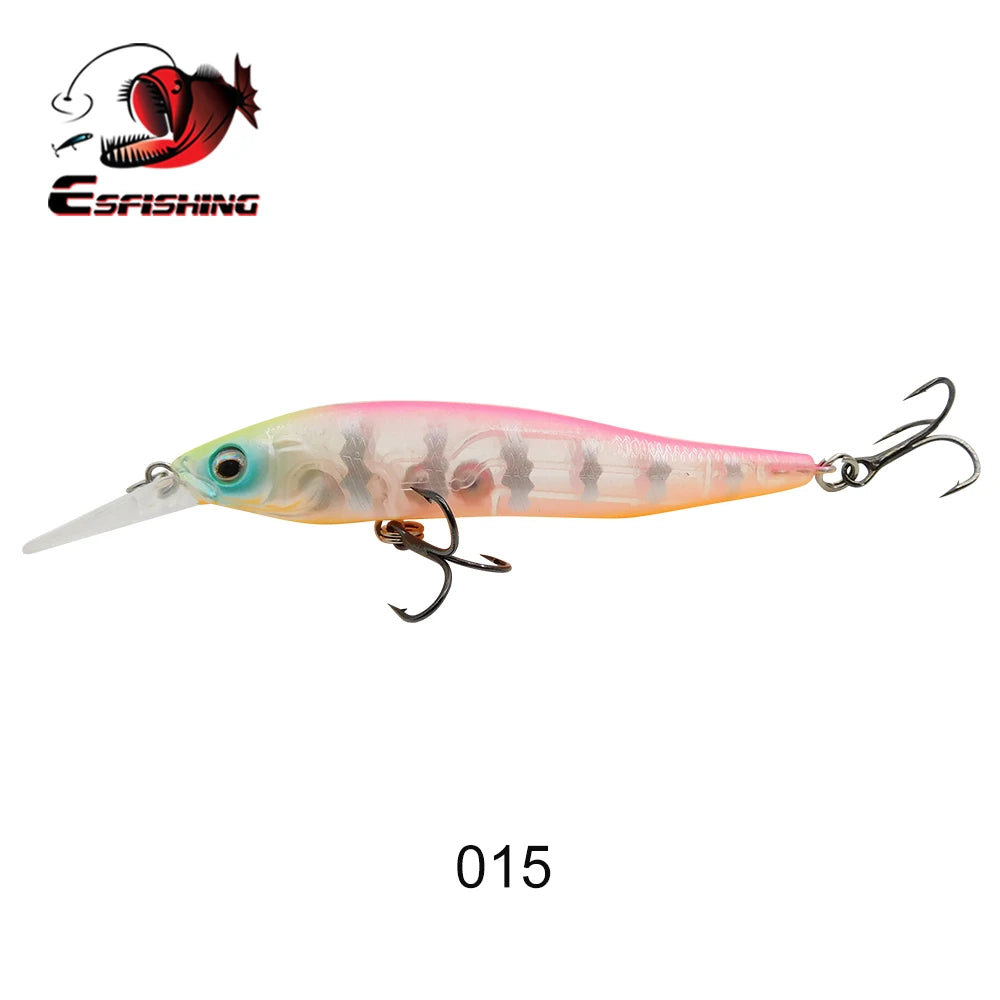ESFISHING 75 mm Hard Minnow Lure – 7.1 g Slow-Floating Crankbait (28 Colours, 0–2.4 m Depth)