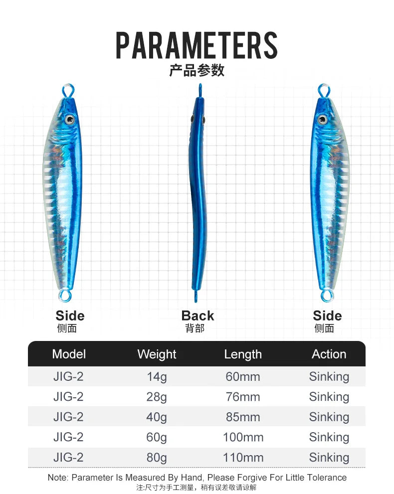 OBSESSION J2 Hard Metal Jigs Lure 60g/80g