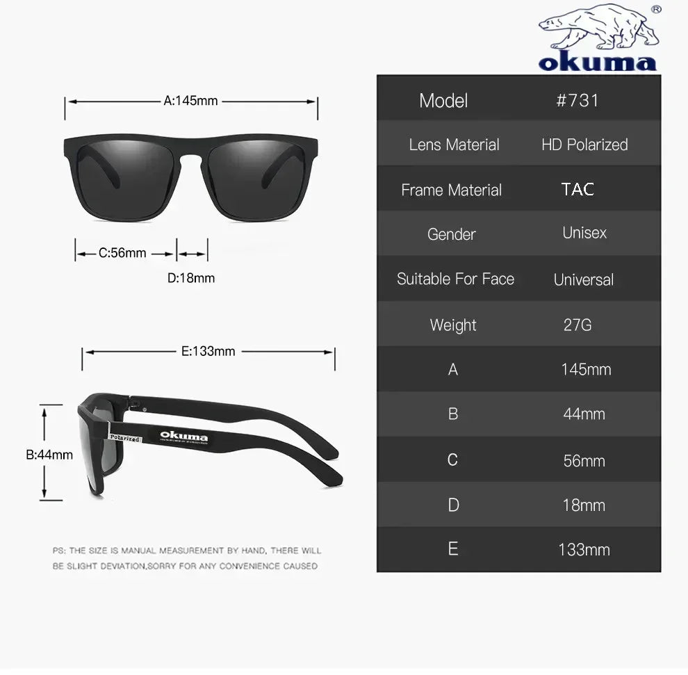 Okuma Polarized Sunglasses | UV400 Men & Women | Outdoor Fishing, Hunting, Cycling & Driving Eyewear | Optional Storage Box